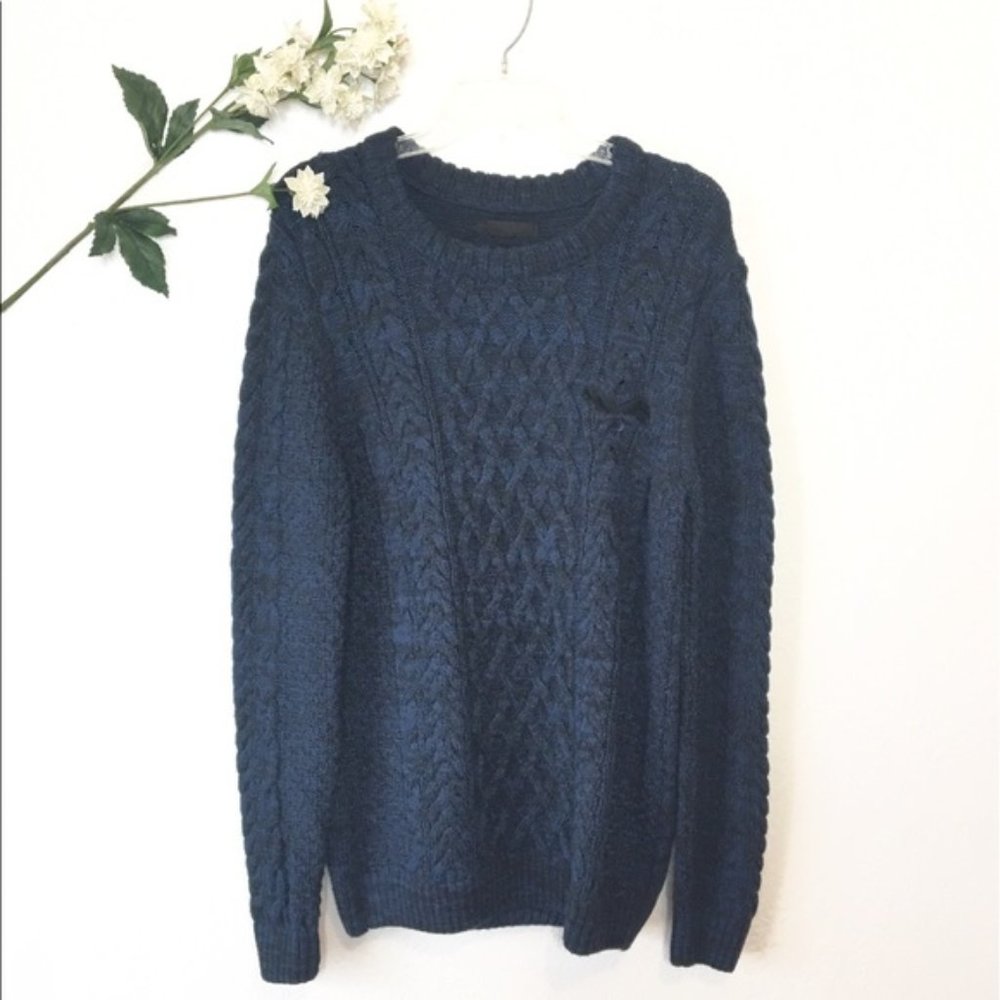 ASOS Mens Chunky Pullover Sweater MED Blue 1265